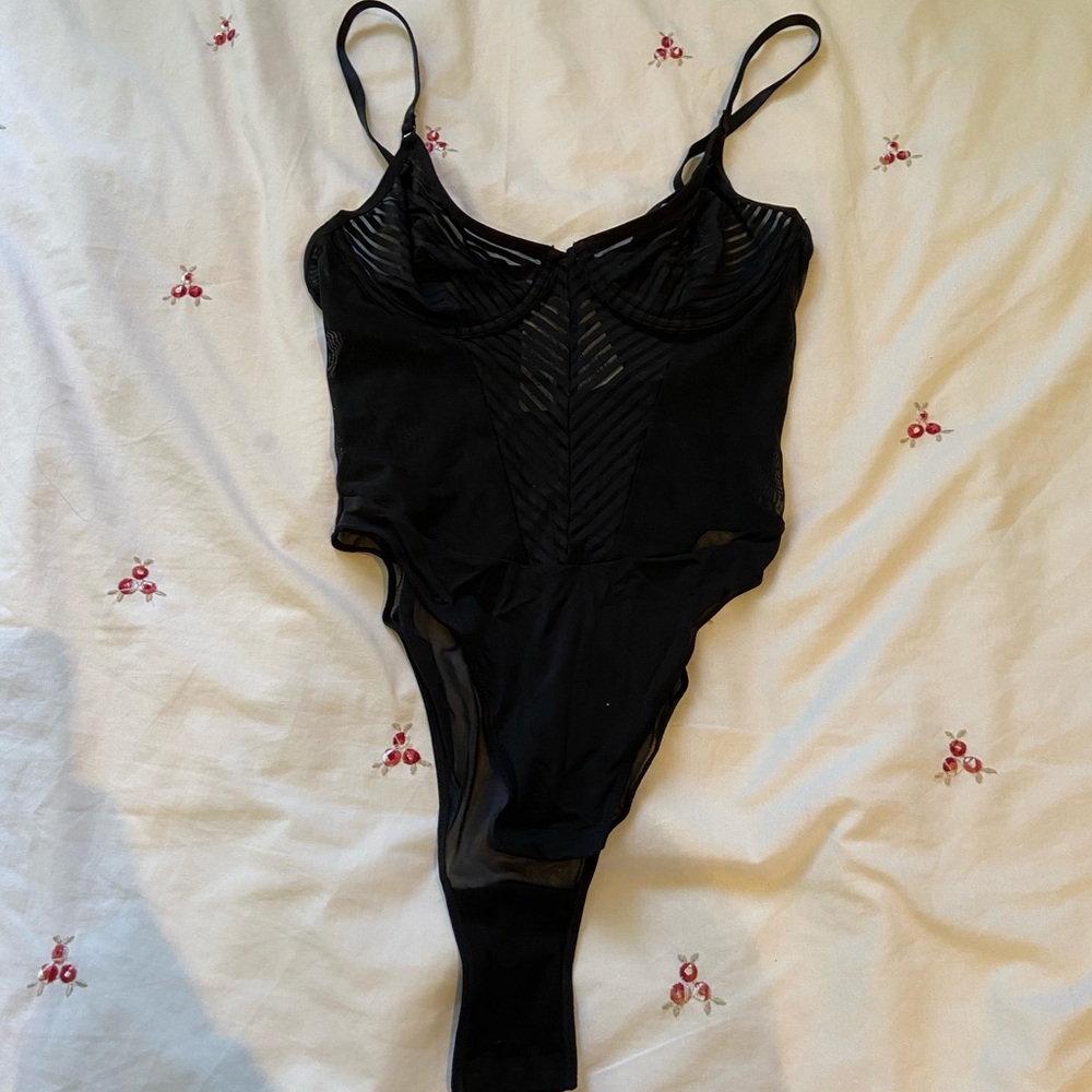 Forever21 Black Mesh Lingerie Size M